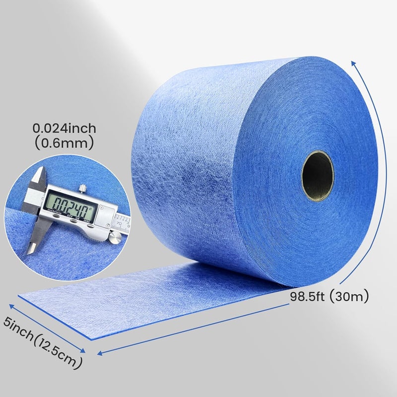 MAXKOSKO MAXKSOKO 98.4ft x 5in Upgraded Waterproofing Membrane Band 41 Sq Ft, PE Fabric Waterproof Seam Tape for Walls, Basement Corners and Floor Transitions, Tile Underlayment Membrane Roll for Bathroom - Image 5